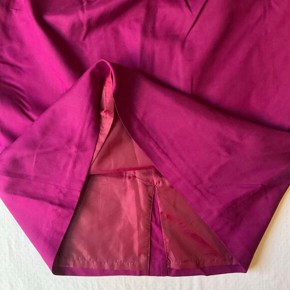 David Hollis Women Silk Pencil Skirt size 10 US Knee Length Solid Purple - Picture 6 of 7